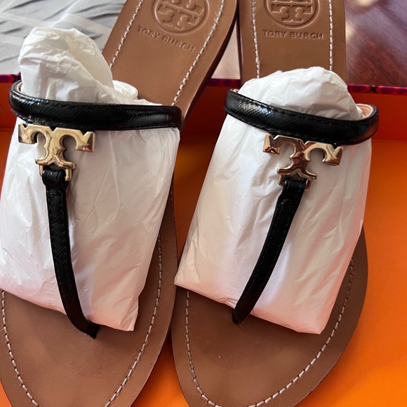Shoes - Tory Burch Logo T Sandal